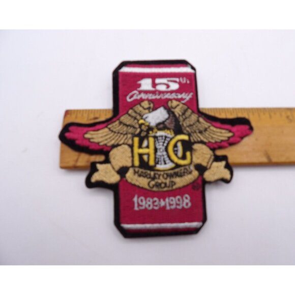 Harley Davidson "15th Anniversary Harley Owners Group"" 1983-1998"Patch Iron On - Picture 3 of 4